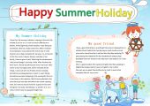 手抄报-暑假生活，假期安排，暑假旅游，英文版-14