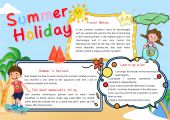 手抄报-暑假生活，假期安排，暑假旅游，英文版-24